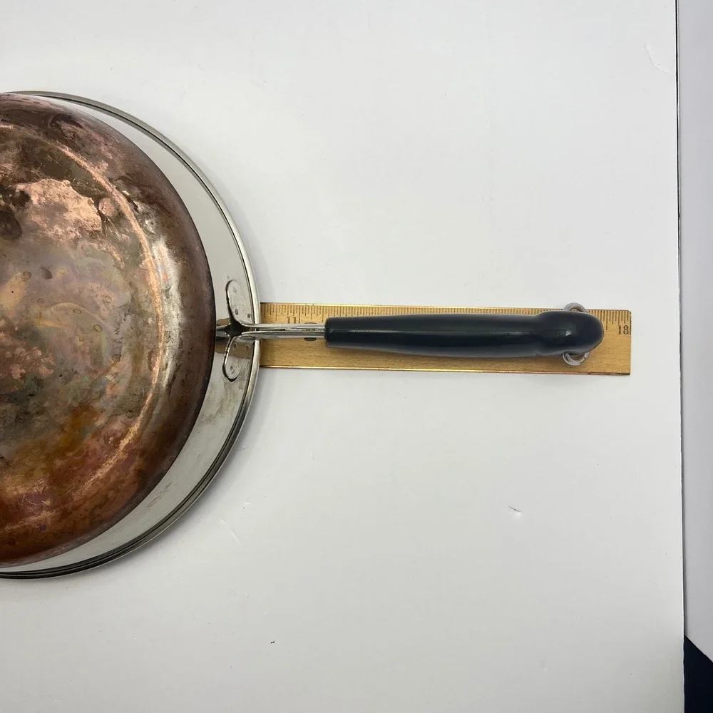 Revere Ware‎ Frying Pan 10 in Copper Bottom 1801 Made in USA Vtg Skillet No Lid